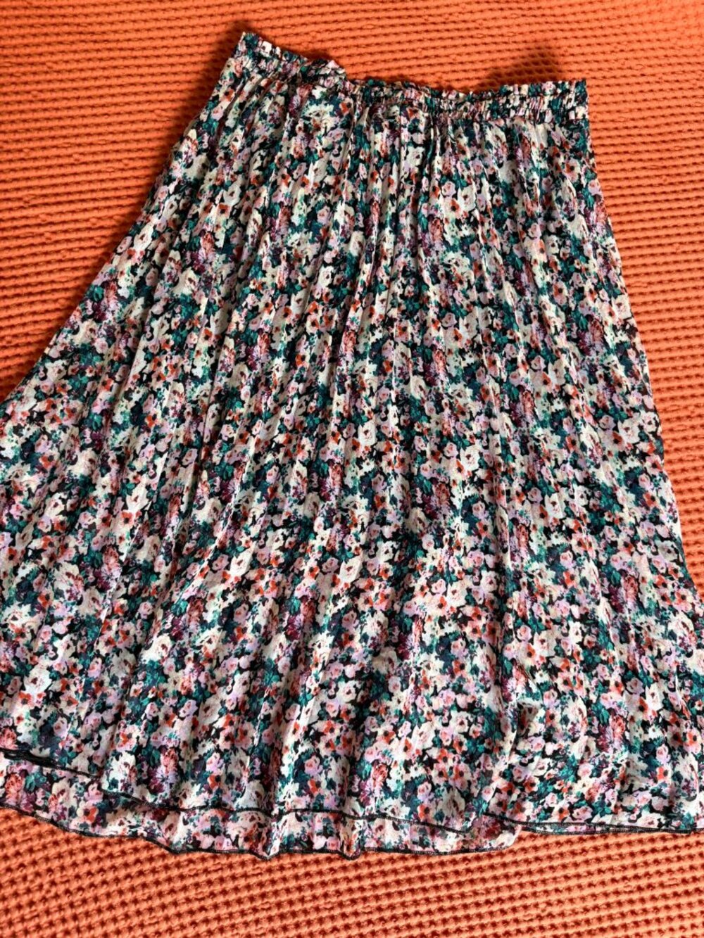 Disney Cinderella Pleated Floral Midi Skirt Floral Park Bound Size L